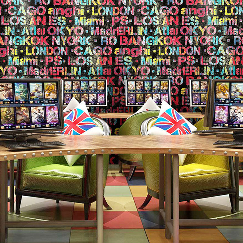 Simple Letters Vinyl Wallpaper Roll for Accent Wall, Neutral Color, 31-foot x 20.5-inch