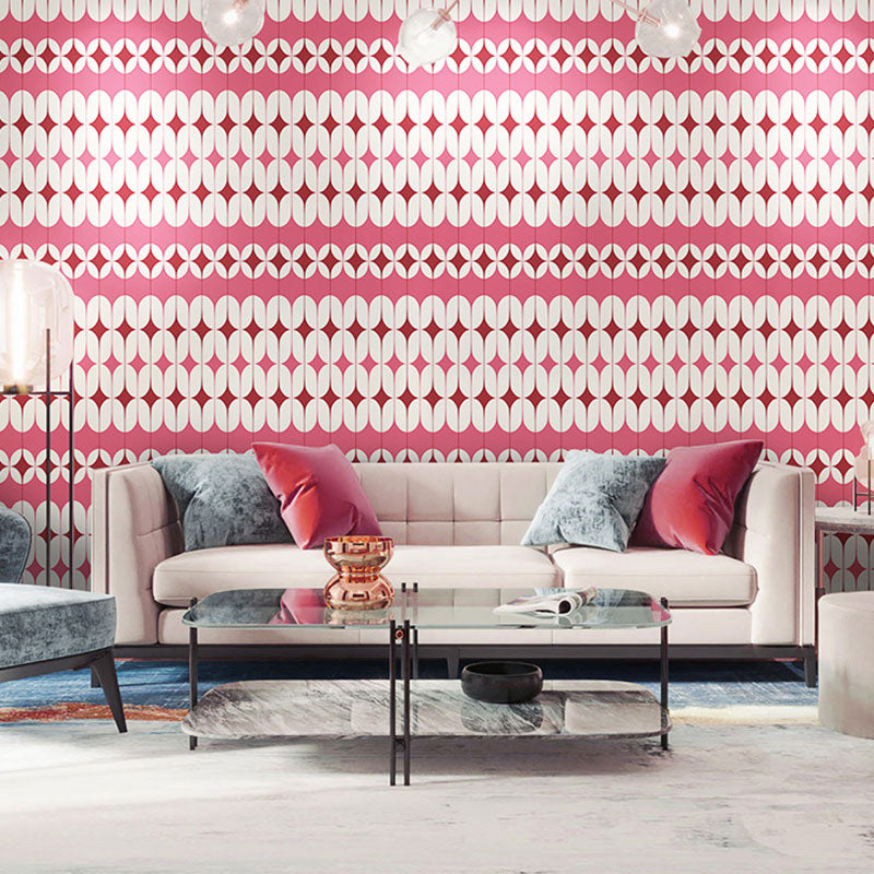 Lichtgekleurd modern wanddecor 20,5 inch x 33 voet kleurenblok PVC-behang voor accentmuur