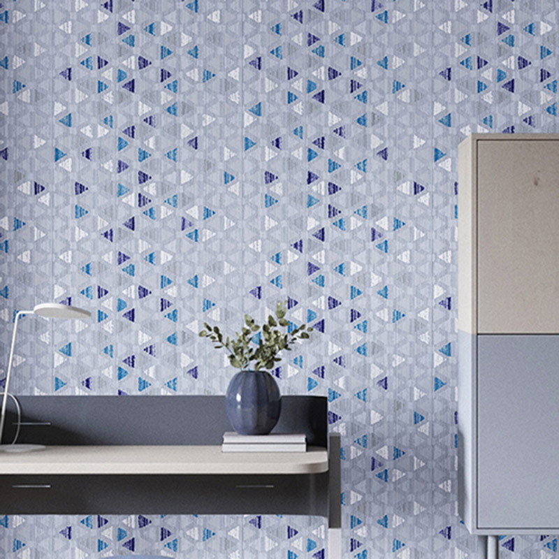 Stain-Resistant Tiny Rectangle Wallpaper Non-Woven Texture Simple Wall Art for Living Room