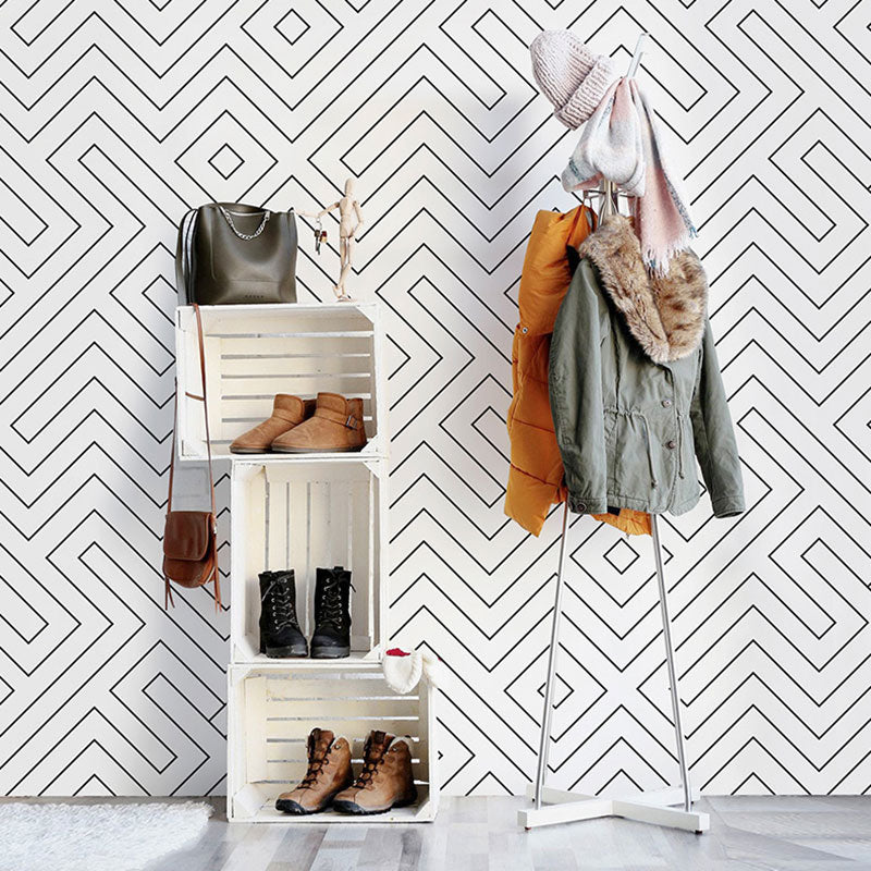 Decorative Lattice Wall Art Plaster Minimalist Wallpaper Roll for Home Decoration