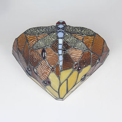 1 Light Dragonfly Decoration Wall Lighting Rustic Stained Glass 1 Light Art Deco Sconce Lamp