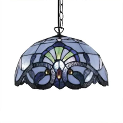 Hängende Lampen für Wohnzimmer, verstellbare 2 Lichter Kuppel Schatten Hängende Lampe mit Kunstglas Schatten viktorianischer Stil, 16 "W.