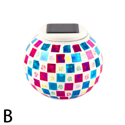 Mosaico de mesa de globo de mosaico Tombra de vidrio manchado de vidrio de iluminación solar decorativa para la cama