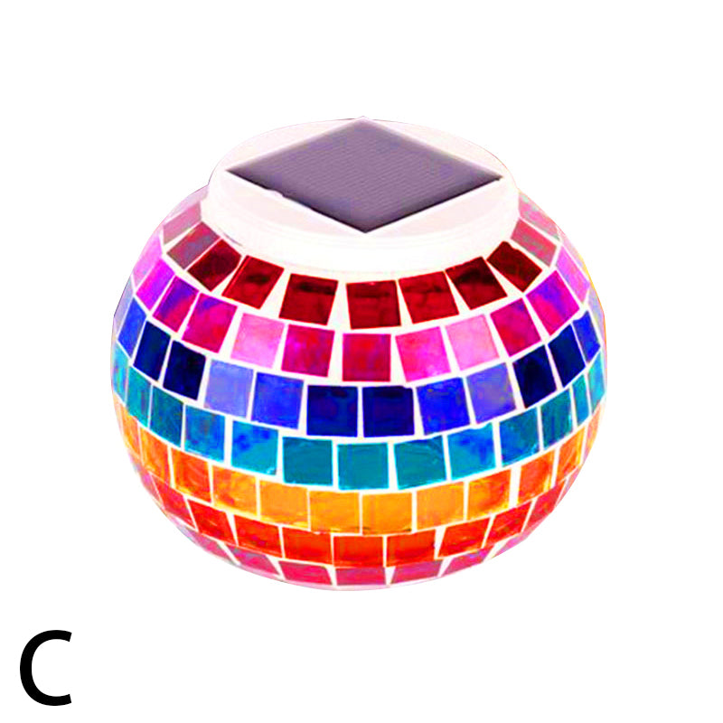 Mosaico de mesa de globo de mosaico Tombra de vidrio manchado de vidrio de iluminación solar decorativa para la cama