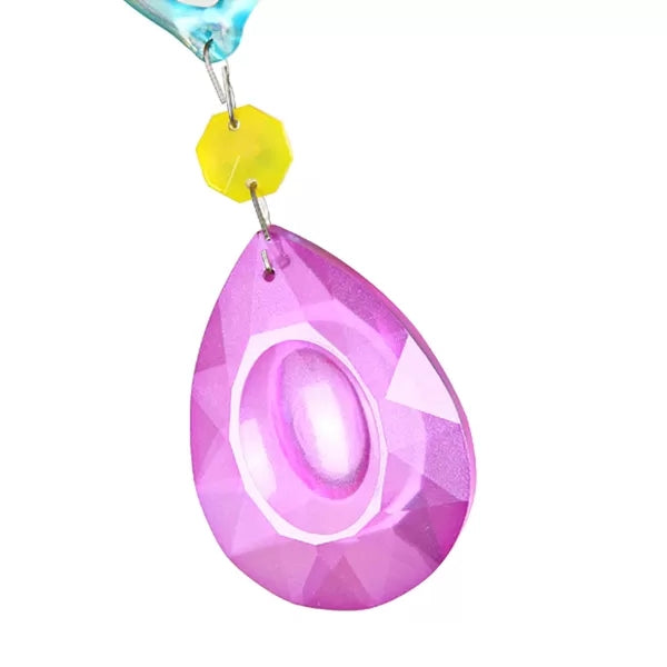 Glass Candle Pendant Light with Crystal Pretty Multi-Colored Chandelier for Kindergarten