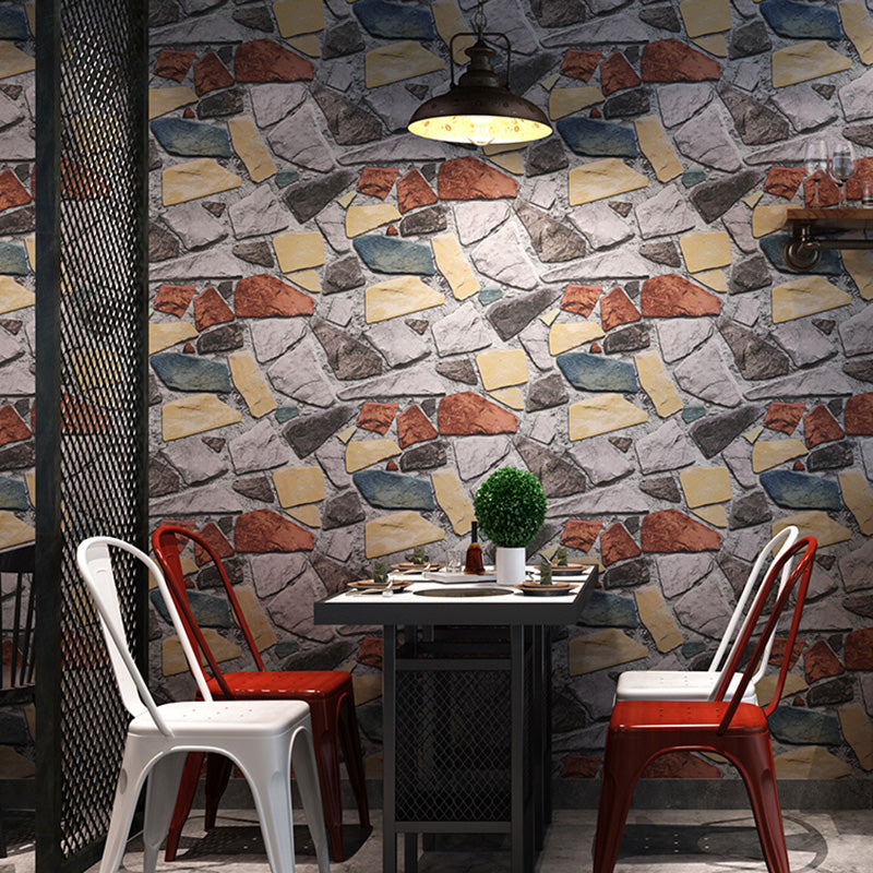 Vintage Brick Effect Wall Covering in Natural Color Living Room Wallpaper Roll, 57.1 sq ft.