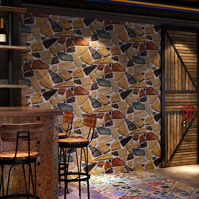 Vintage Brick Effect Wall Covering in Natural Color Living Room Wallpaper Roll, 57.1 sq ft.