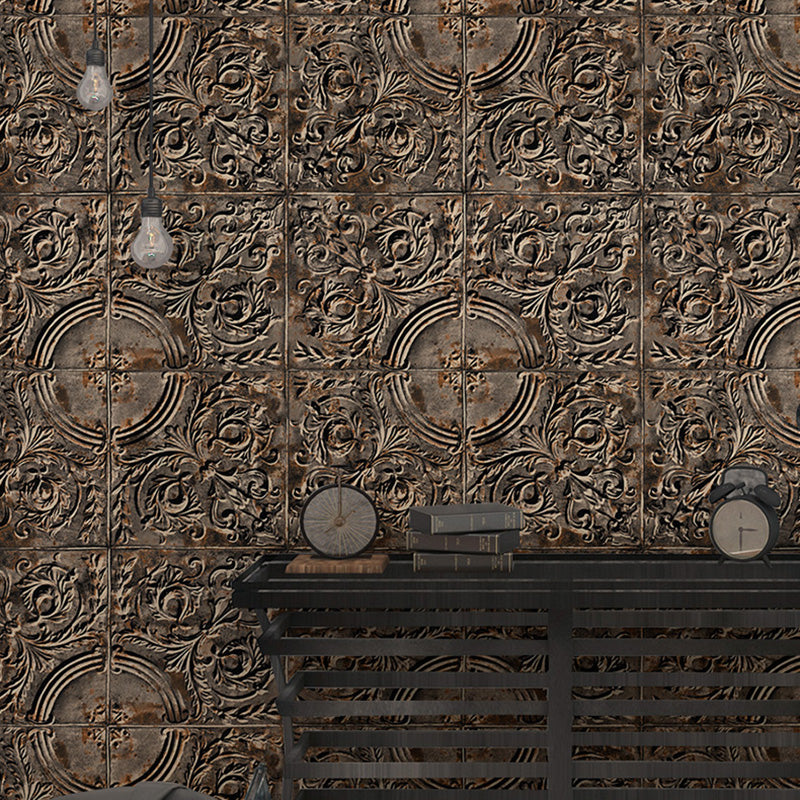 3D Print Metallic Carving Wallpaper for Theme Restaurant Decoration in Neutral Color, 33' by 20.5"