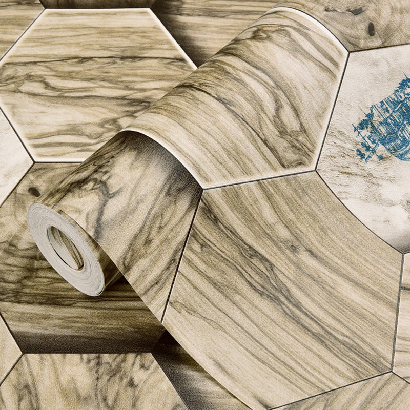 Rotolo di carta da parati industriale da 33' x 20,5" per l'arredamento di una caffetteria con motivo a tronco di legno con stampa 3D in colore naturale
