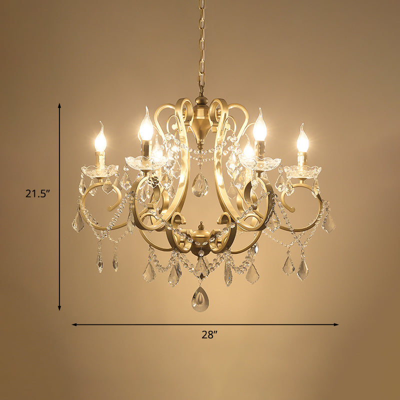 Gold 6 Bulbes Scroll lustre luminaire
