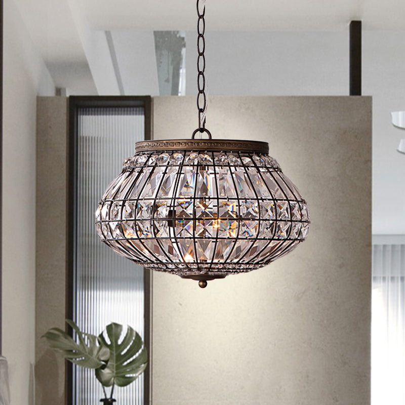 Lampadario a forma di altare a 2 teste lampadario Finitura in bronzo Finitura in bronzo Crystal Bead Impiccome