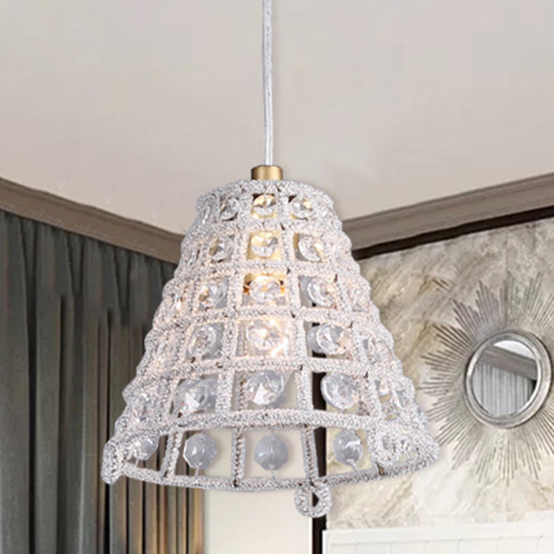 Käse -Käfig -Deckenheize hellem Licht modernistischer Kristallperle 1 Glühbirnenschlafzimmer -Pendel Lampe in Gold