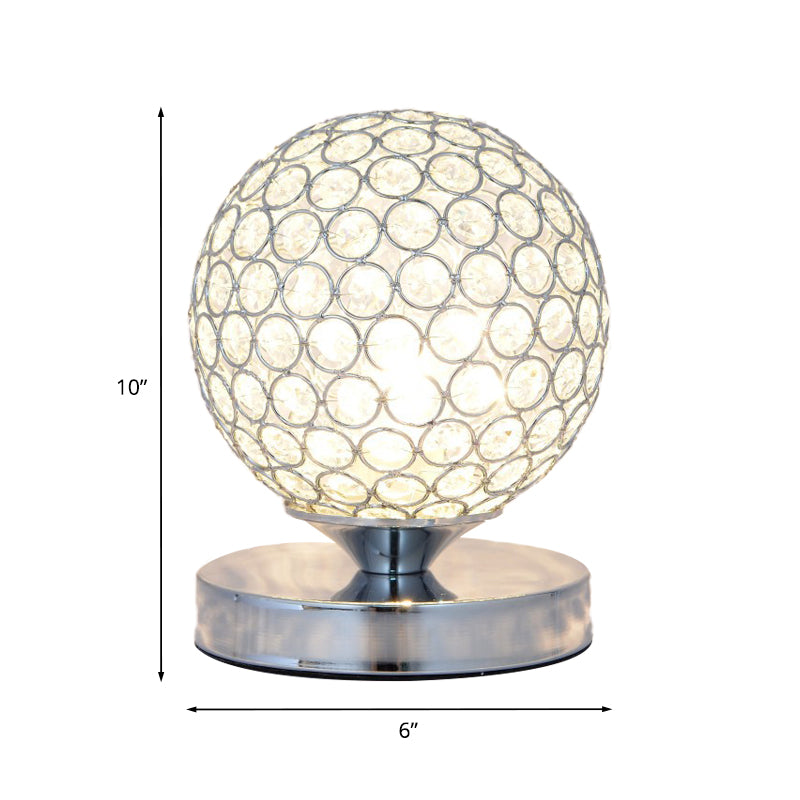 Globe Schlafzimmer Schreibtisch hellkristallverkeimt 1 Kopf Einfache Nachttischlampe in Chrom Finish