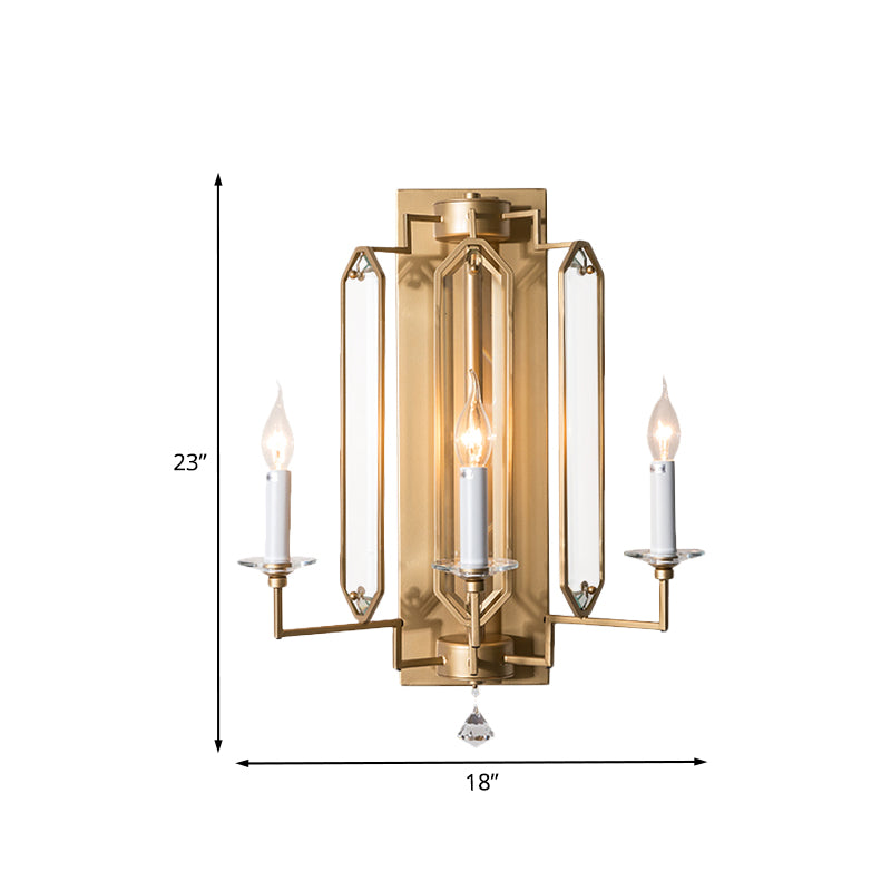 Gold Candle Design Wall SCONCE VINTAGE GEZICHTE CRYSTAL FINAL 3 LICHT DIDE ROOM MURE LICHTING IDEE