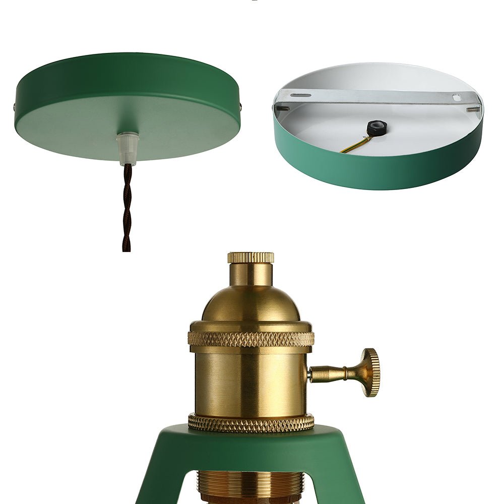 Groene schuur plafondlicht industrieel stijlvol metaal 1 lichte woonkamer hanglamp met plug-in koord