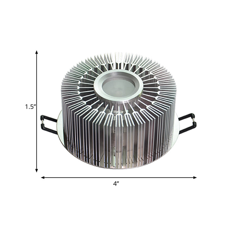 Aisle RGB LED Ceiling Flush Mount Simplicity Chrome Flushmount Lamp with Round Aluminum Shade