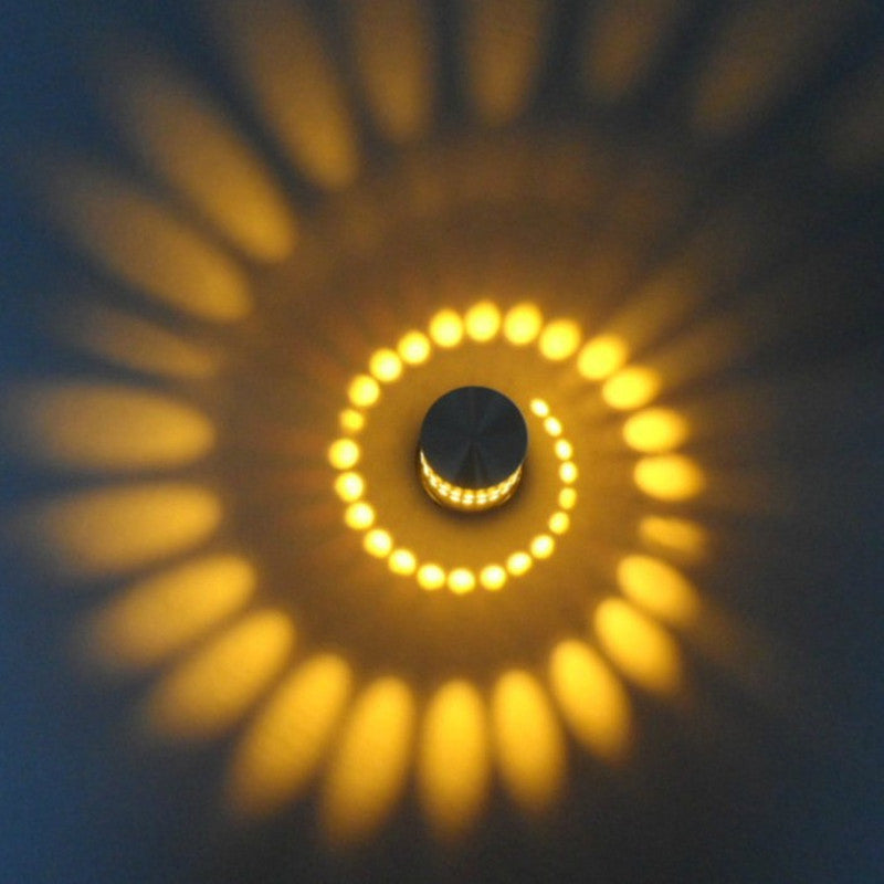 Kit d'éclairage mural à tourbillon 3D moderne Metal Wine Pub RGB Changer lampe à lampe à LED en Chrome