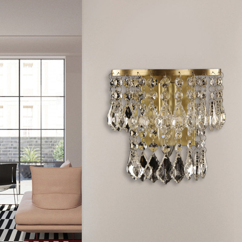 1 bol kristallen druppel wand gemonteerd licht landschap messing gelaagde slaapkamer wandverlichting idee