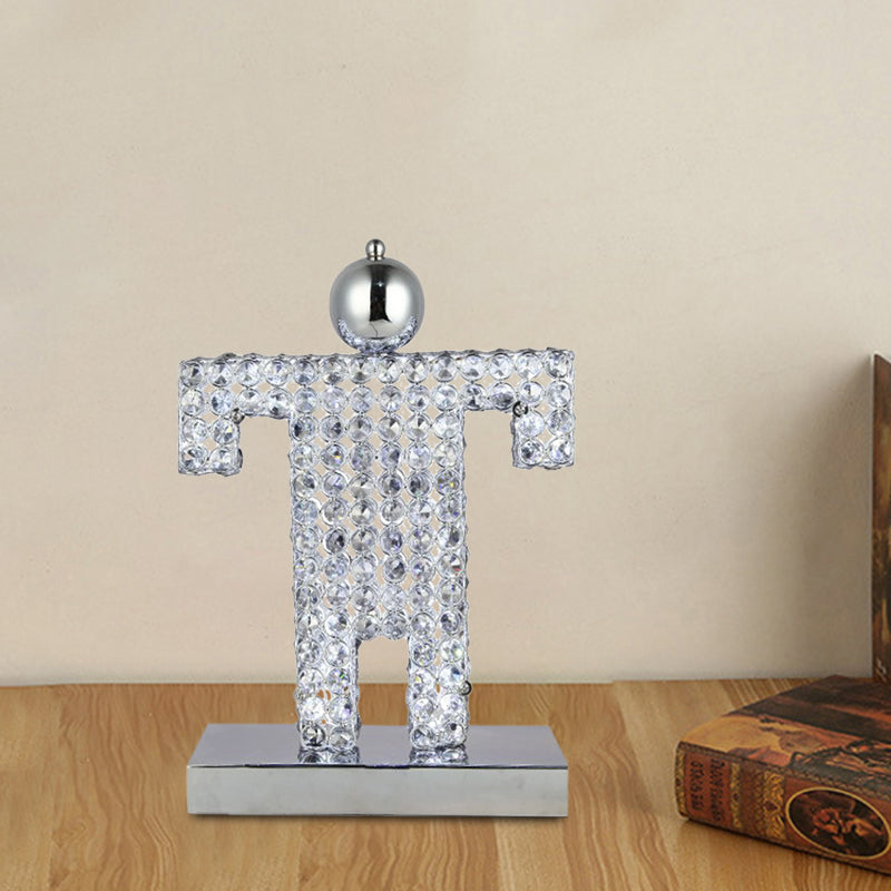 LED -Kristalltischlampe zeitgenössische Chrom menschliche Form Esszimmer Nachttisch Lampe