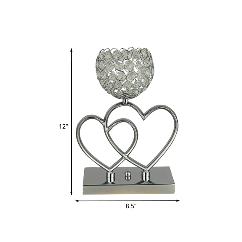 Lámpara de mesa LED de lámpara de mesa moderna y de mesa de domo para la sala de estudio en Chrome