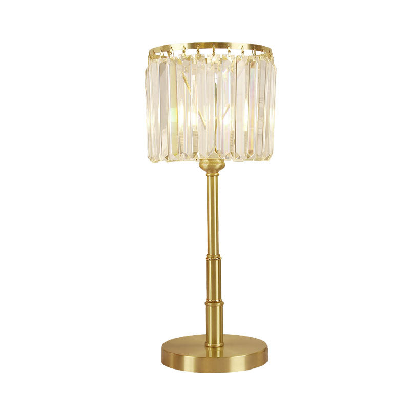 Lámpara de vidrio transparente de vidrio transparente LED Luz de comedor cilíndrico de latón Luz de mesa de comedor cilíndrico