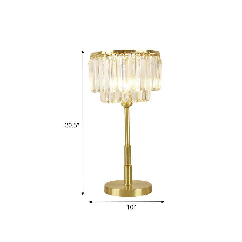 Lámpara de mesa de tambor de latón lámpara de mesa de cristal nórdica transparente de manual