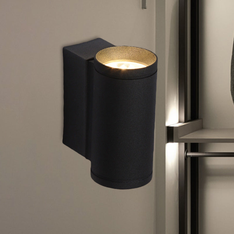 Lampe tubulaire en métal mural noir minimaliste noir de haut en bas appiculté LED Lumière en bleu / rouge / vert lumière