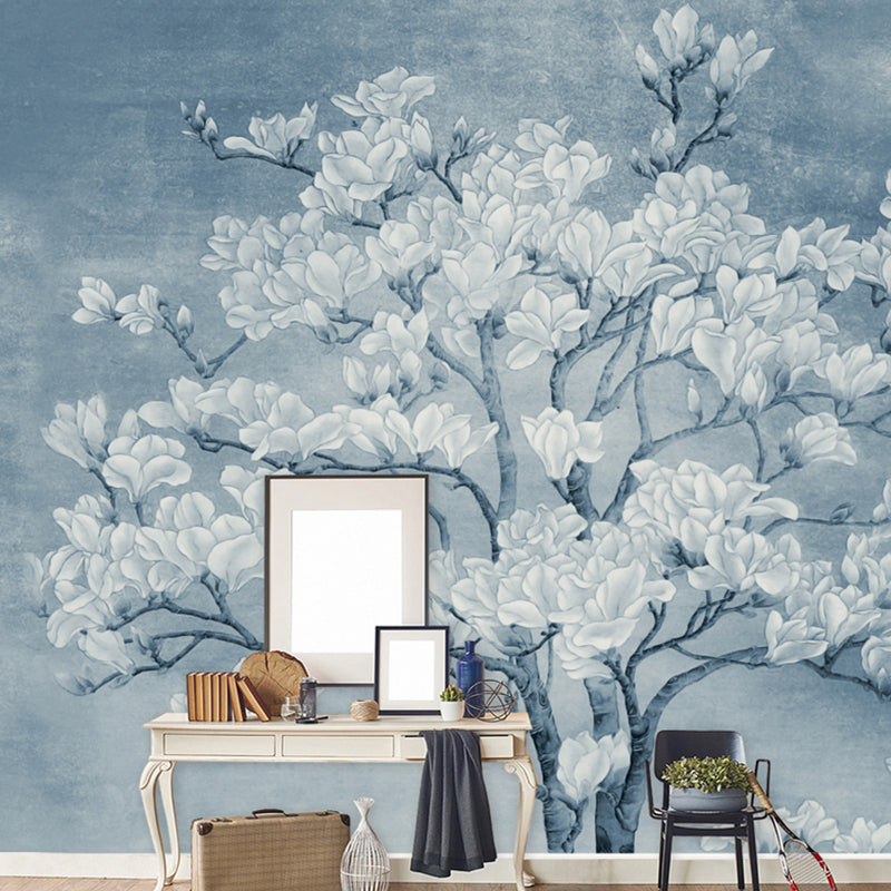Decorative Blossoms and Tree Mural for Dining Room Decor Contemporary Wall Art, Custom-Made