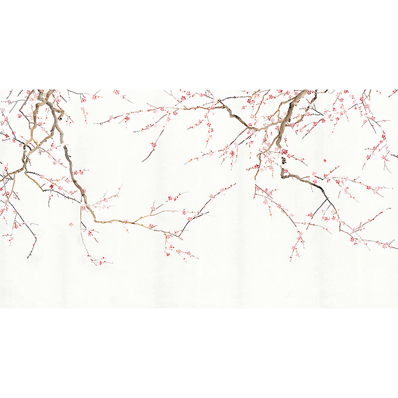 Photo Style Plum Blossoms Mural Full Size Wall Covering for Girl's Bedroom, Made to Measure