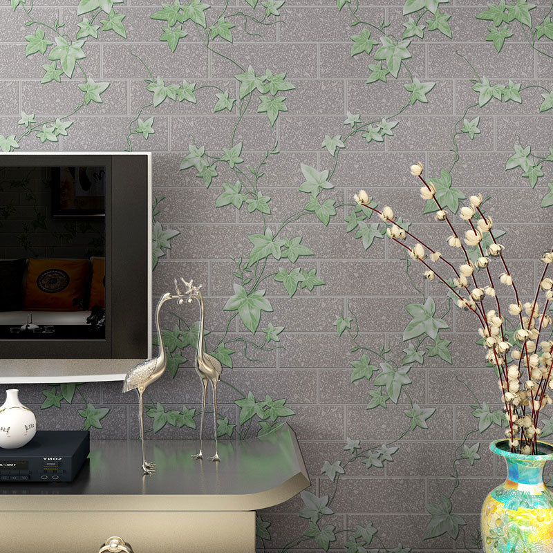 Industrial Brick Effect Wallpaper Roll in Natural Color Living Room Wall Art, 33' x 20.5"