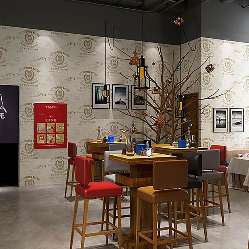 Letters behangrol voor koffiehuisdecoratie totem muurkunst in pastelkleur, vlekbestendig