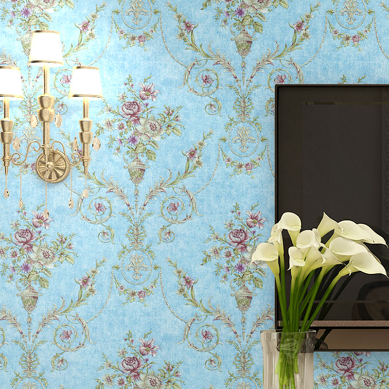 Rustic Blossoms Wallpaper Roll for Guest Room Decoration, 57.1 sq ft. Wall Art in Pastel Color