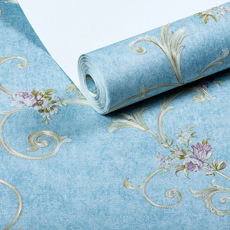 Rouleau de papier peint à fleurs entrelacées, revêtement mural pour décoration de chambre à coucher, feuilles de couleur naturelle, résistant à l'humidité
