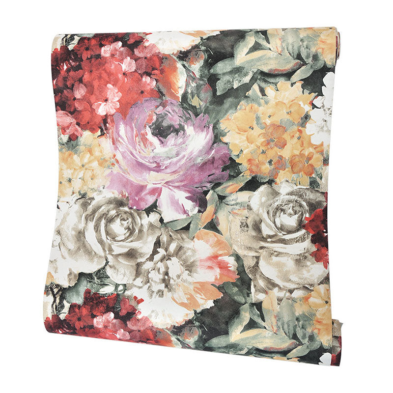 Blühende Blumenwandverkleidung für Gästezimmerdekoration in mehrfarbig, 33 Fuß x 20,5 Zoll