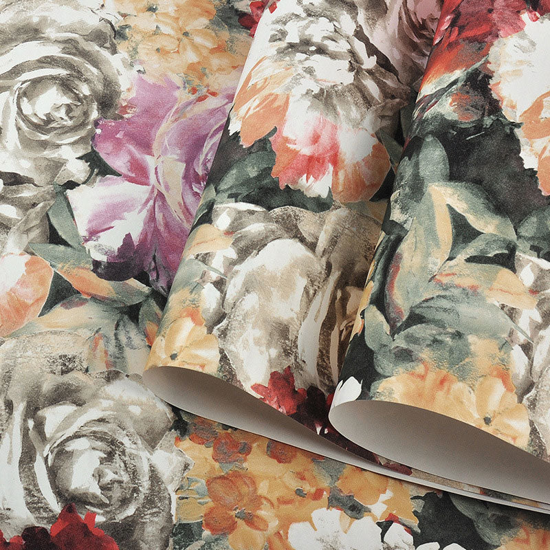 Blühende Blumenwandverkleidung für Gästezimmerdekoration in mehrfarbig, 33 Fuß x 20,5 Zoll