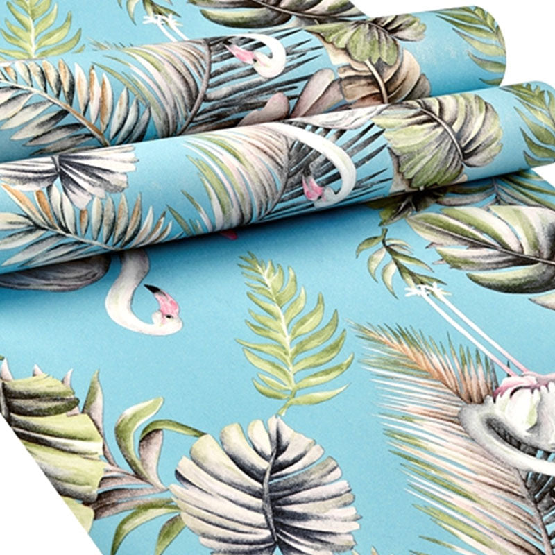 Tropical Flamingo Wall Decor in Neutral Color Non-Woven Fabric Wallpaper for Home Decor, 57.1 sq ft.