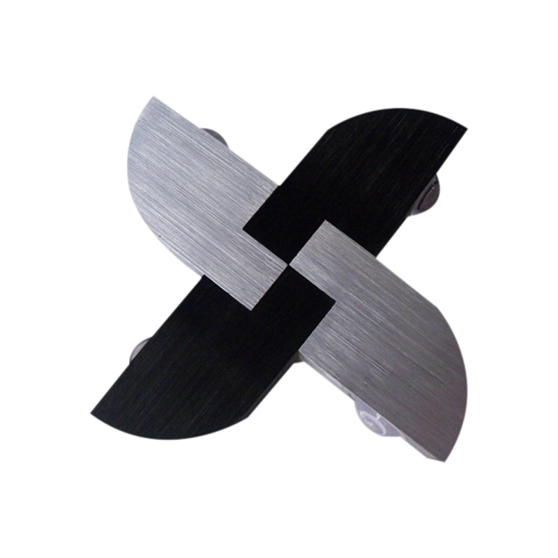 Lámpara de pared de aluminio de molino de viento lámpara LED negra y plateada contemporánea con luz de color RGB