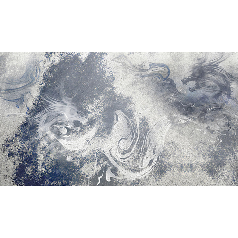 Retro Watercolors of Dragon Mural Wallpaper in Purple Gallery Wall Decor, Custom-Printed