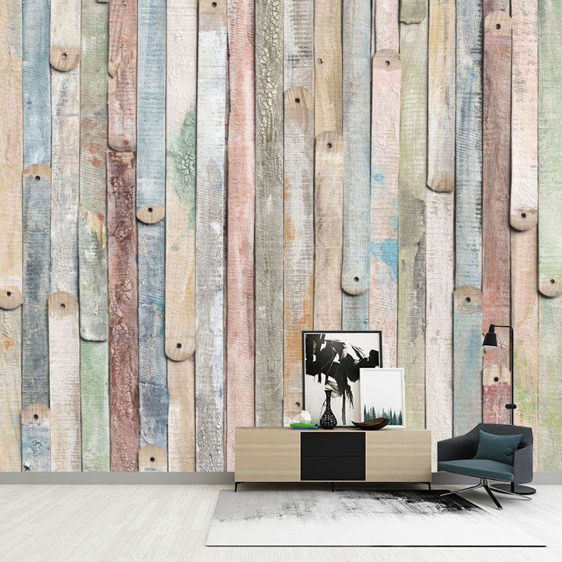 Decalcomania murale effetto legno per caffetteria, colore pastello, dimensioni personalizzate disponibili