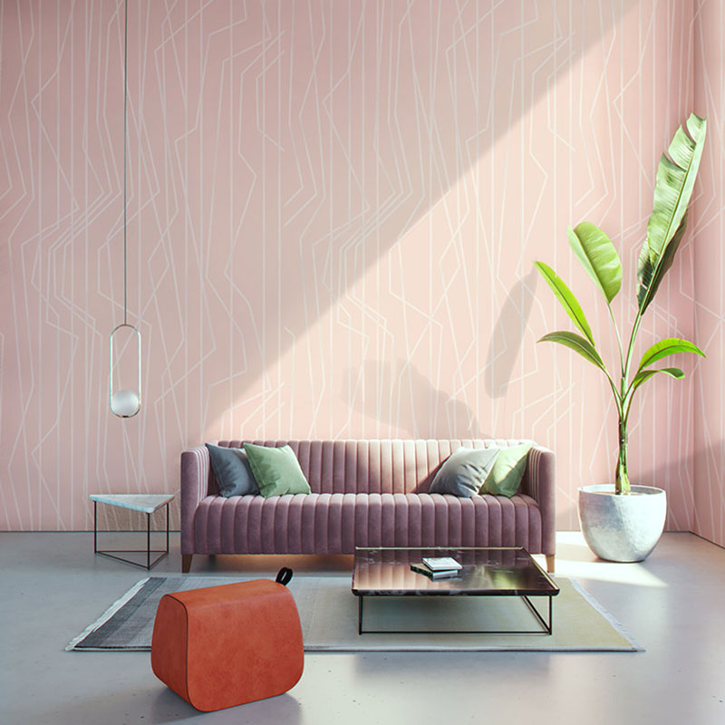 20,5" x 33' minimalistische Tapetenrolle für die Café-Dekoration mit linearem Design in sanften Farben