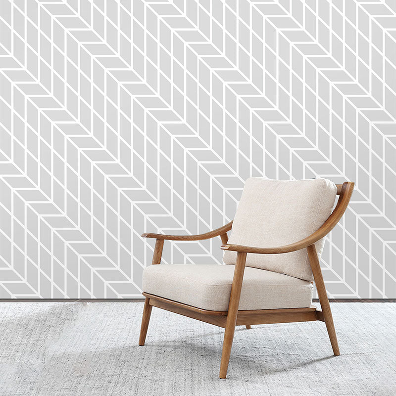 Color Block Removable Wallpaper Roll for Home Decoration, Pastel Grey, 19.4 sq ft.