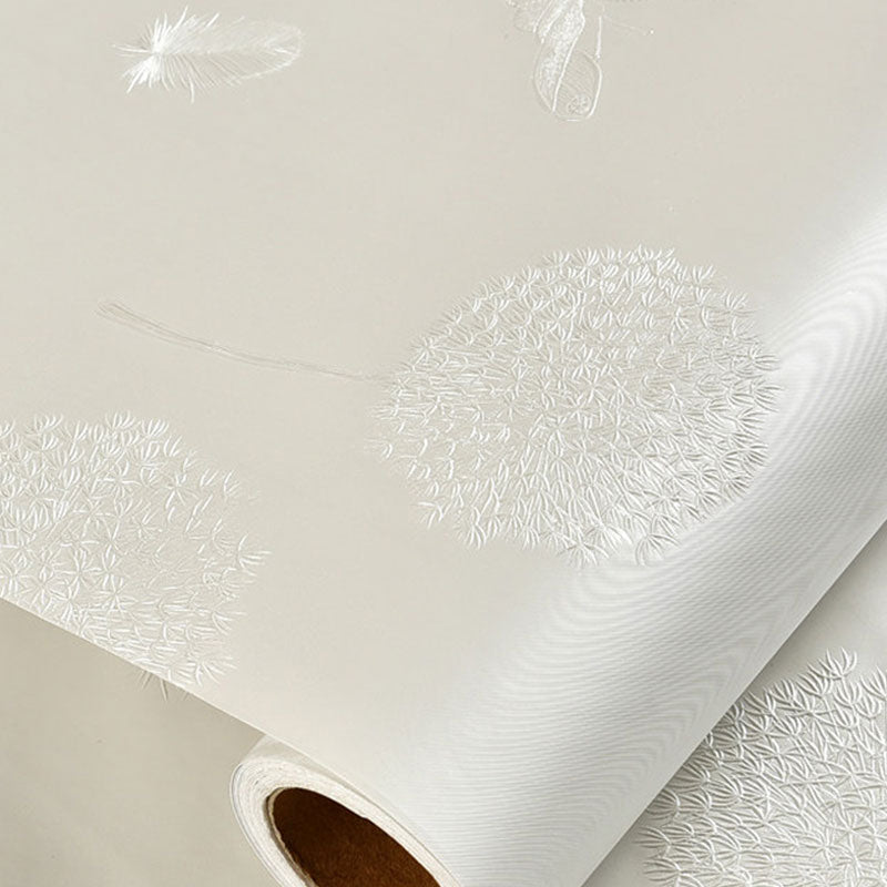 Fresh Blossoms Wallpaper Roll in Natural Color Living Room Wall Decor, Self-Adhesive, 58.1 sq ft.