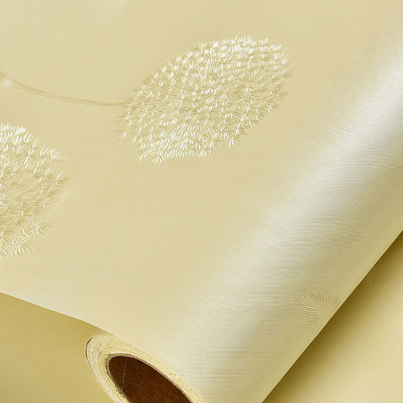 Fresh Blossoms Wallpaper Roll in Natural Color Living Room Wall Decor, Self-Adhesive, 58.1 sq ft.