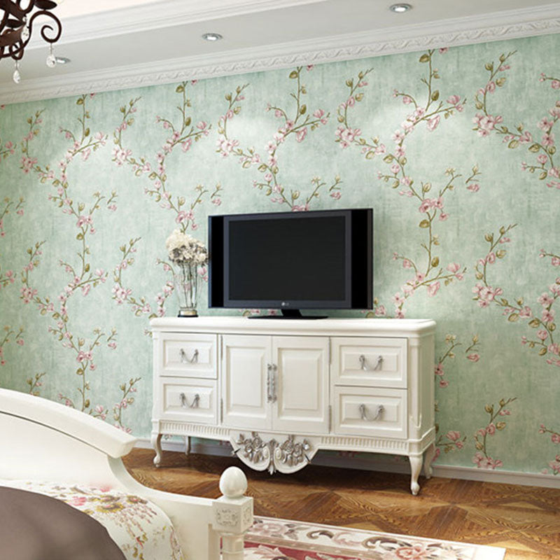 Entwined Blossoms Wallpaper Roll Removable Wall Decor for Bedroom, 34.2 sq ft.