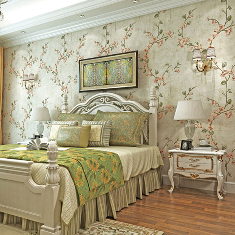 Entwined Blossoms Wallpaper Roll Removable Wall Decor for Bedroom, 34.2 sq ft.