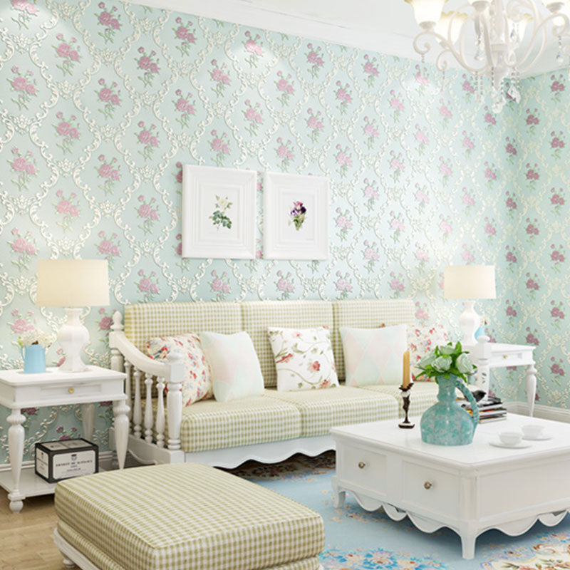 16.5' x 20.5" Countryside Wallpaper for Bedroom Decoration with Dense Flower Pattern in Natural Color, Self-Adhesive