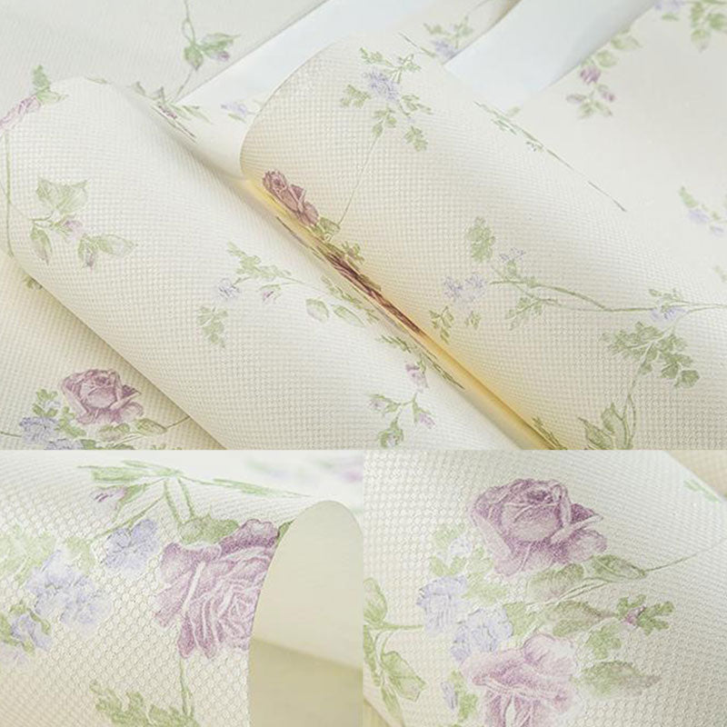 Decorative Dense Flower Pattern Wallpaper Non-Woven Minimalist Wall Covering for Accent Wall