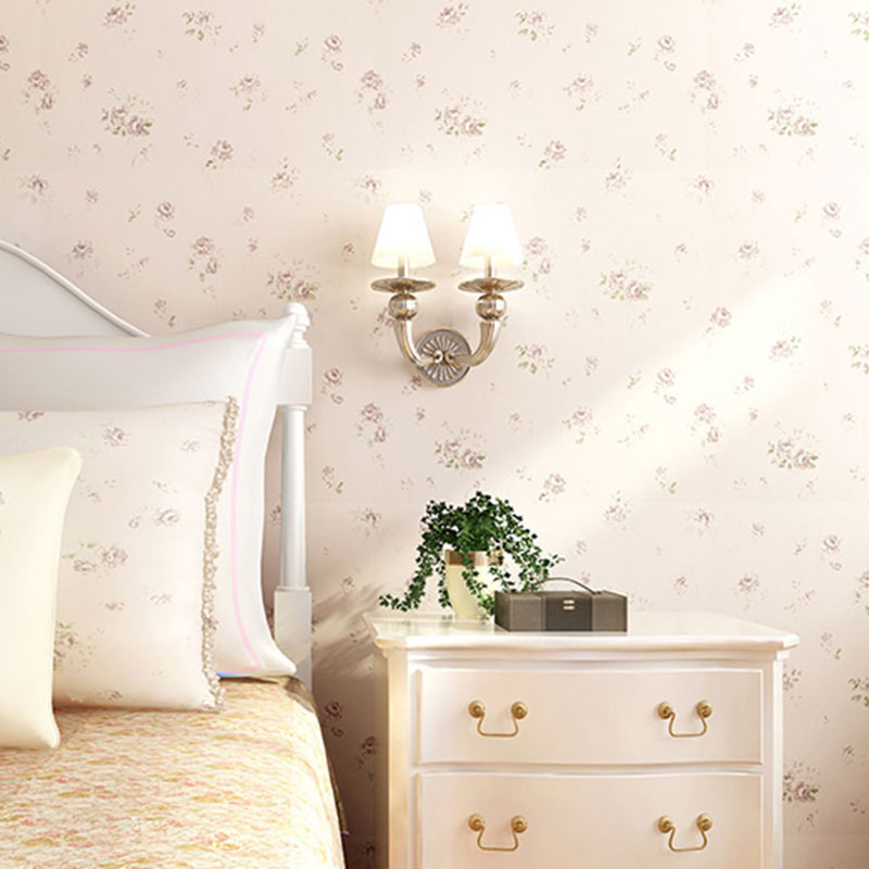 Rustic Non-Woven Fabric Wall Covering Natural Color Flower Wallpaper, 33'L x 20.5"W