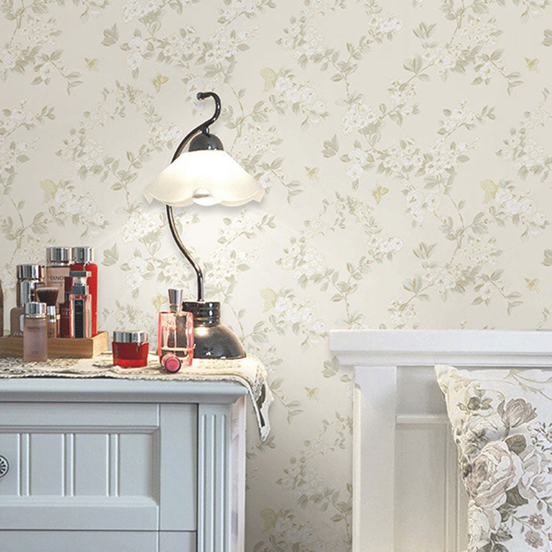 Natural Color Countryside Wall Decor 57.1 sq ft. Dense Flower Design Wallpaper Roll for Accent Wall