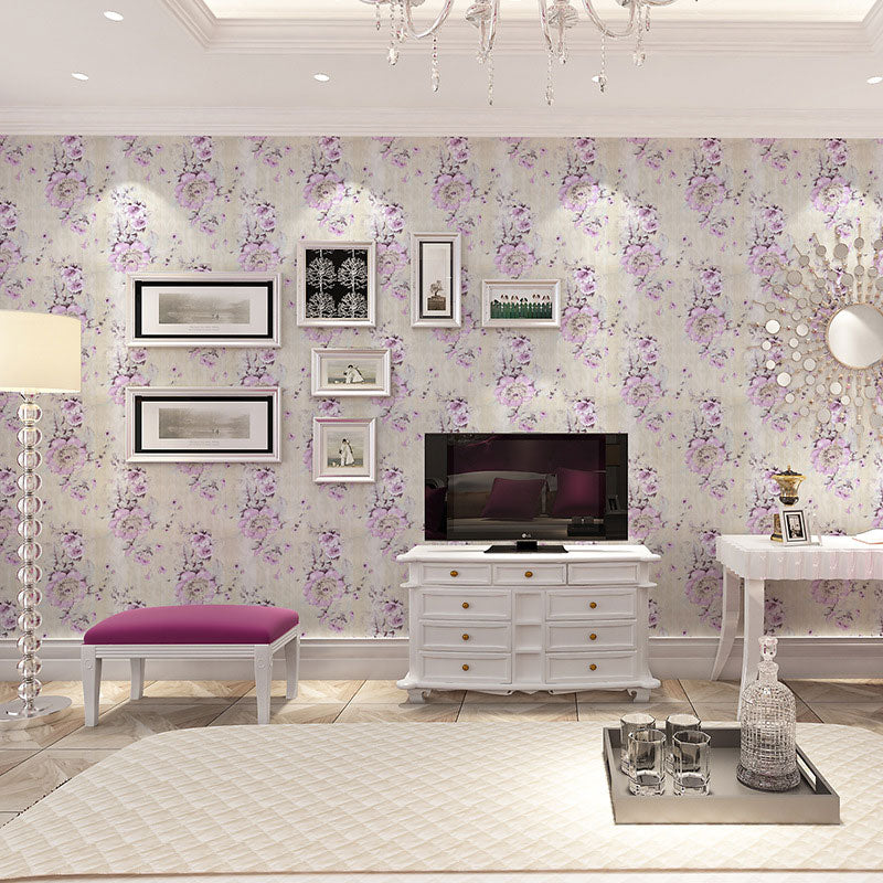 Tapetenrolle mit blühenden Blumen für die Heimdekoration, Pastellfarbe, 17,5" B x 33' L, selbstklebend